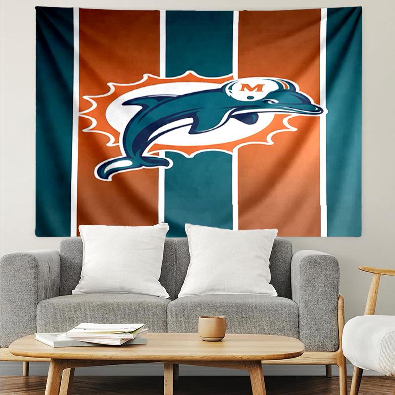 Delfine Team Logo Artwork Schnelltrocknendes Wandteppich zum Aufhängen für Schlafzimmer, Wohnzimmer, Spielzimmer, Dekor Kunstzimmer Wandteppich Feiertags- und Geburtstagsgeschenke