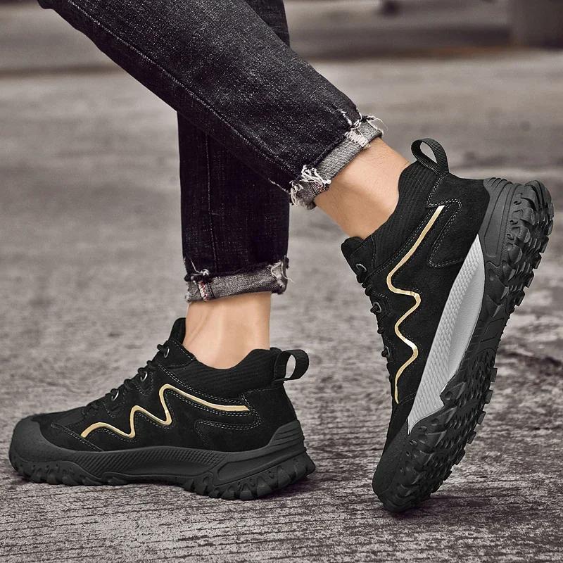 Men Boots 2024 New Winter Slippers Warm Men Shoes Waterproof Non-Slip Plush Sneakers Male Tenis Shoes Boots Men Sneakers Winter