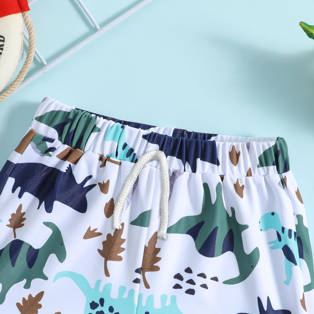Boy's Dinosaur Print Quick-Drying Swim Trunks for Children's Swimming and Hot Springs