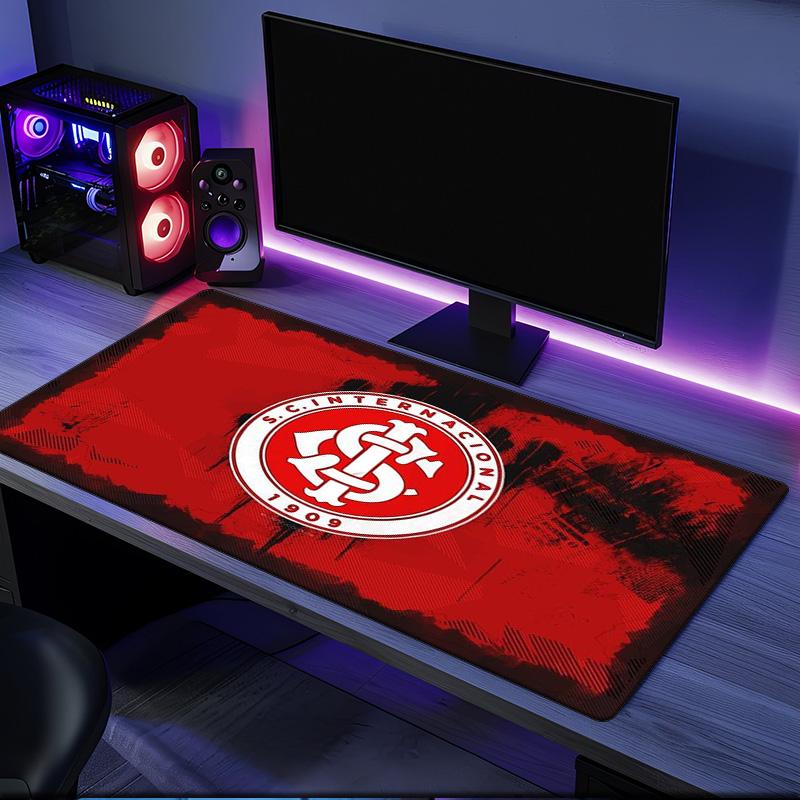 Sc Internacional Crest mouse pad, rubber base, esports desk mat, mouse pad for gamers and office use, gaming desk , easy to clean mat