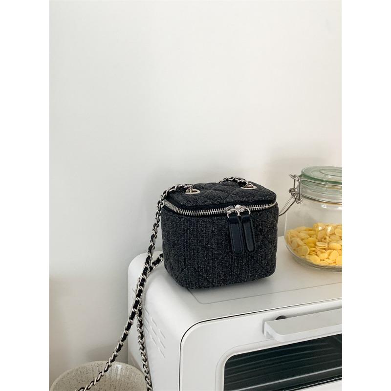 

Bag niche design mini shoulder diamond messenger box bag women s simple chain denim bag