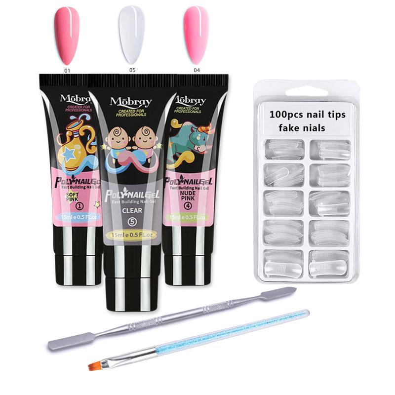 

NOOM 6-Piece Nail Extension Crystal Gel Set & Tool Kit