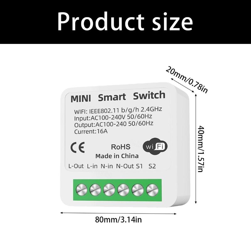 Breaker 16A 2 Way Control Switches WiFi Switches with Timer and Countdown Function Easy Installation