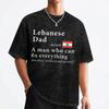 Lebanese Dad Definition Lebanon Flag T Shirts Washed Cotton TShirt Fathers Day for Men Women Streetwear Summer Tee Shirt