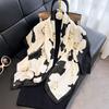 Simple 91cm square scarf ins Han Da striped silk multi-functional scarf fashion day shawl silk scarf light luxury