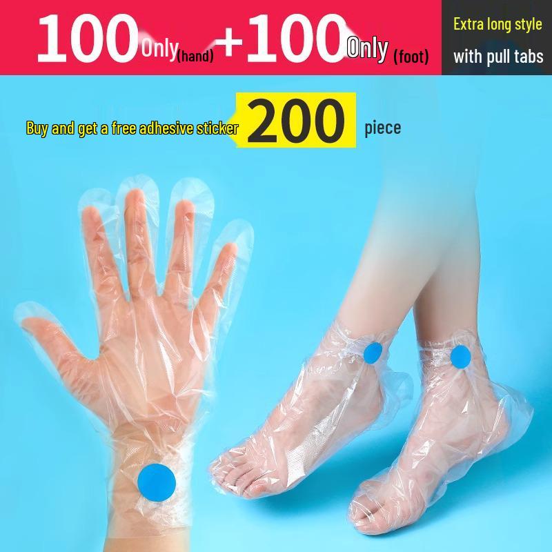 Wasserdichte Einweg-Fuß- und Handmaskenüberzüge - Lange Röhre Transparente Schuhüberzüge