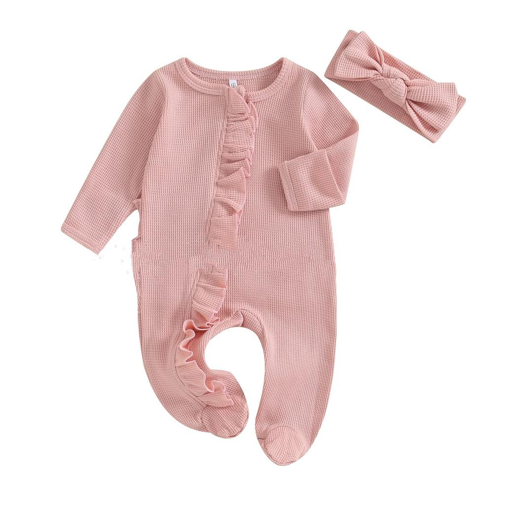 Baby Spring & Autumn Solid Color Long Sleeve Bodysuit