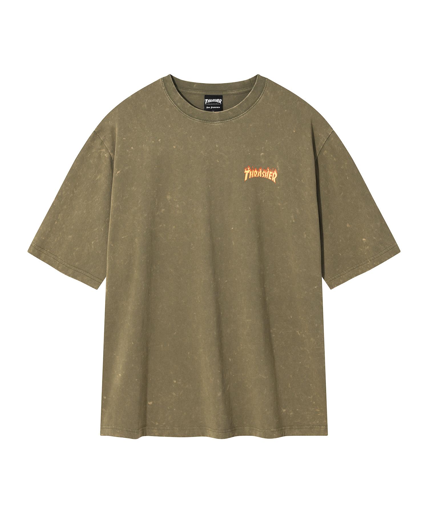 Treasure Small Flame Comet Wash Short Sleeve T-Shirt Khaki L