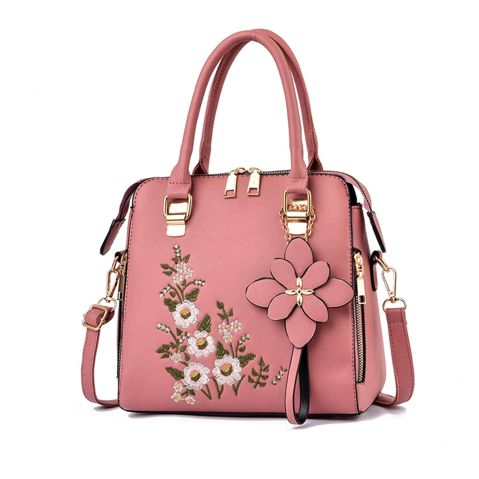 

handbag for shoulder floral shoulder with commuter water Day gift NICOLE&DORIS women, bag, pattern, embroidery, crossbody, bag, studs, small, 2-way, рожевий