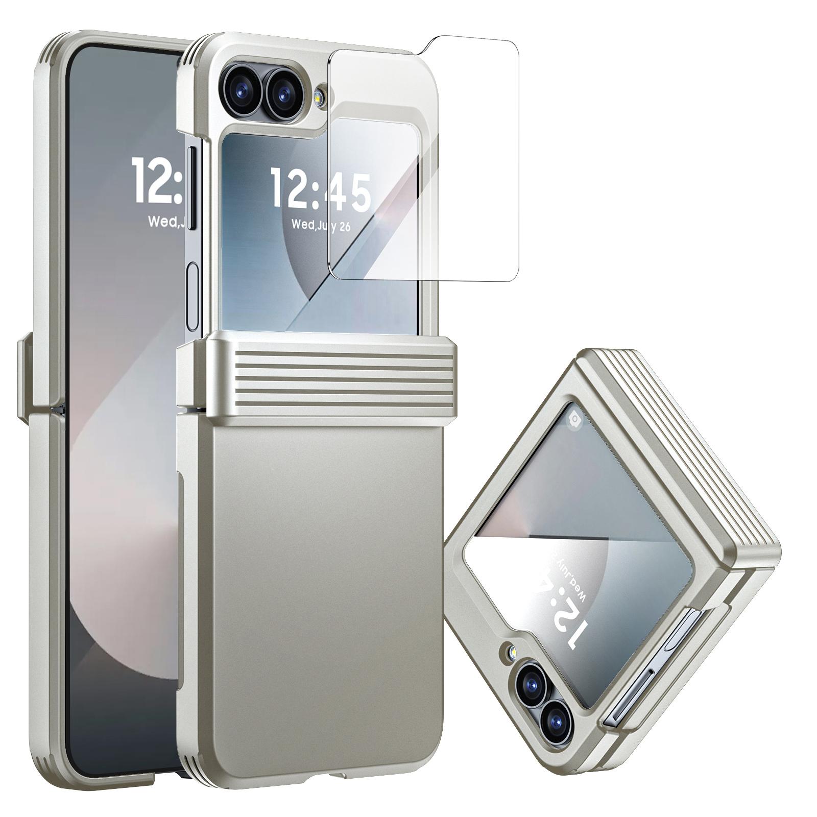 

for Samsung Galaxy Z Flip 6,Armored Anti-Fall Bearing Protection,Integrated Protective Film Folding Protective Cover-Black шампанського