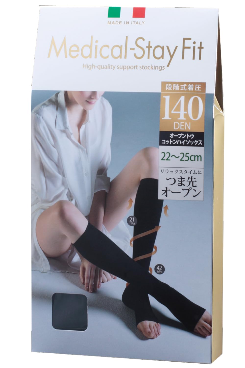 

Компрессионные носки для похудения Медицинские Stay Fit С открытым носком Хлопковые До колена 140 размеров Сделано в Мощный Предотвращает Просто наденьте их на ноги, Носки, Денье,