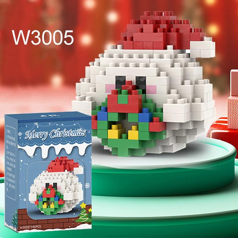 Christmas Gifts Construction Block Series Santa Claus Reindeer Puzzle Assembly Blocks Table Decor Playthings ideal for Child Chrismas Gift Idea