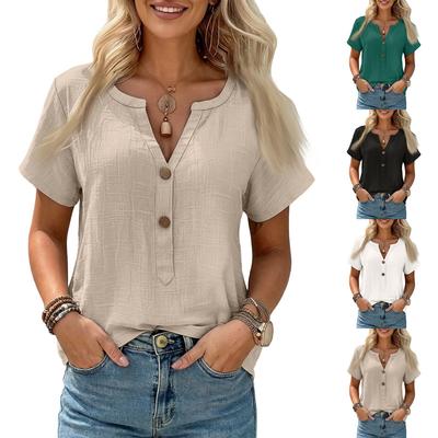 Blusa Casual Elegante de Manga Corta para Mujer