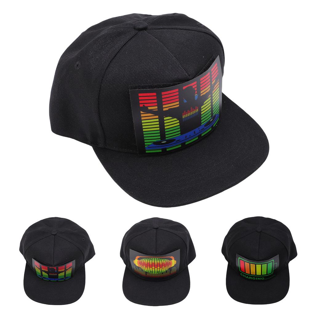 LED Hat Light Up Baseball Cap Sound Activated Luminous Hat for Party Club Festival Stage Performance