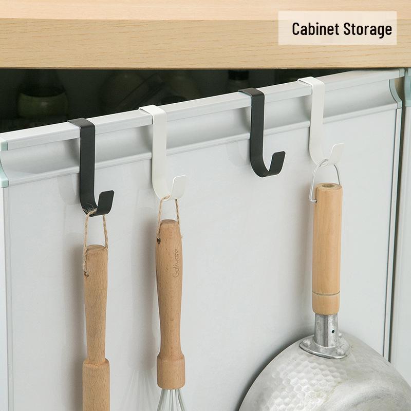 Punch-Free Stainless Steel Z-Type Door Hook for Clothes and Kitchen Cabinets