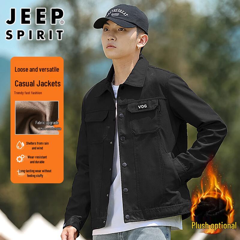 JEEP SPIRIT Men s Casual Lapel Utility Jacket 2XL
