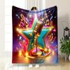 Retro Music Star Design Print Blanket Soft and Cozy Perfect for the Living Room Bed Sofa or a Nap,gift