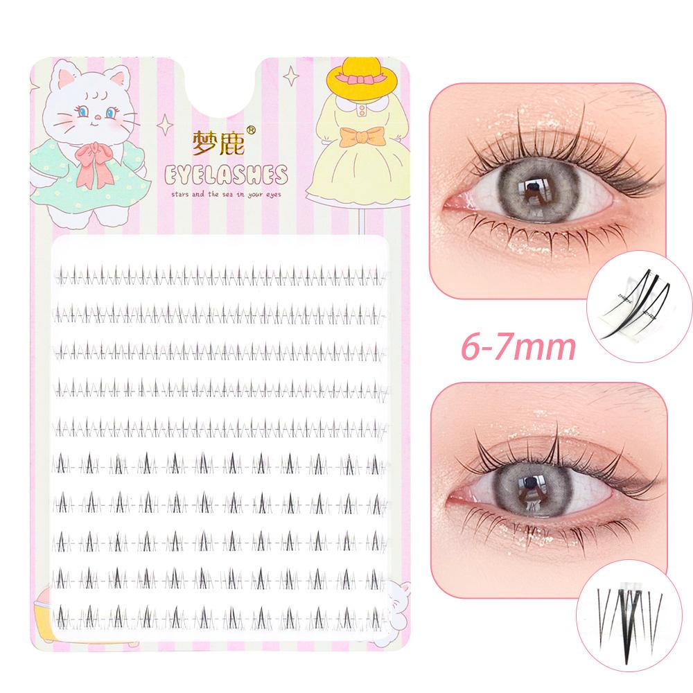 Menglu 4-7mm Brown Under Lashes Little Flame Lower Eyelashes W-41 Natural Short Style Imitation Hand Painting Fake Eye Lashes