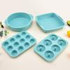 Silicone cake mold six-piece set food grade silicone round cake shop kitchen baking silicone cake mold
