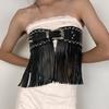 Punk Adjustable Fringe Waistband PU Waist Belt For Women Men Effortless Style Upgrade