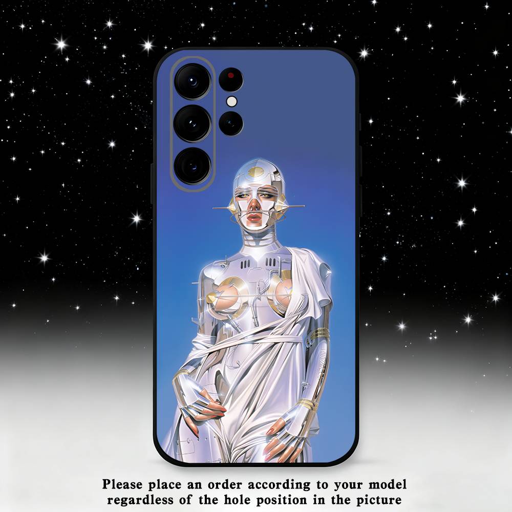 Art Hajime S-Sorayamas Phone Case For Samsung S25,S24 Ultra,S20,S30 plus,S22 plus,S23,S30 Ultra 5G Silicone Black Shell