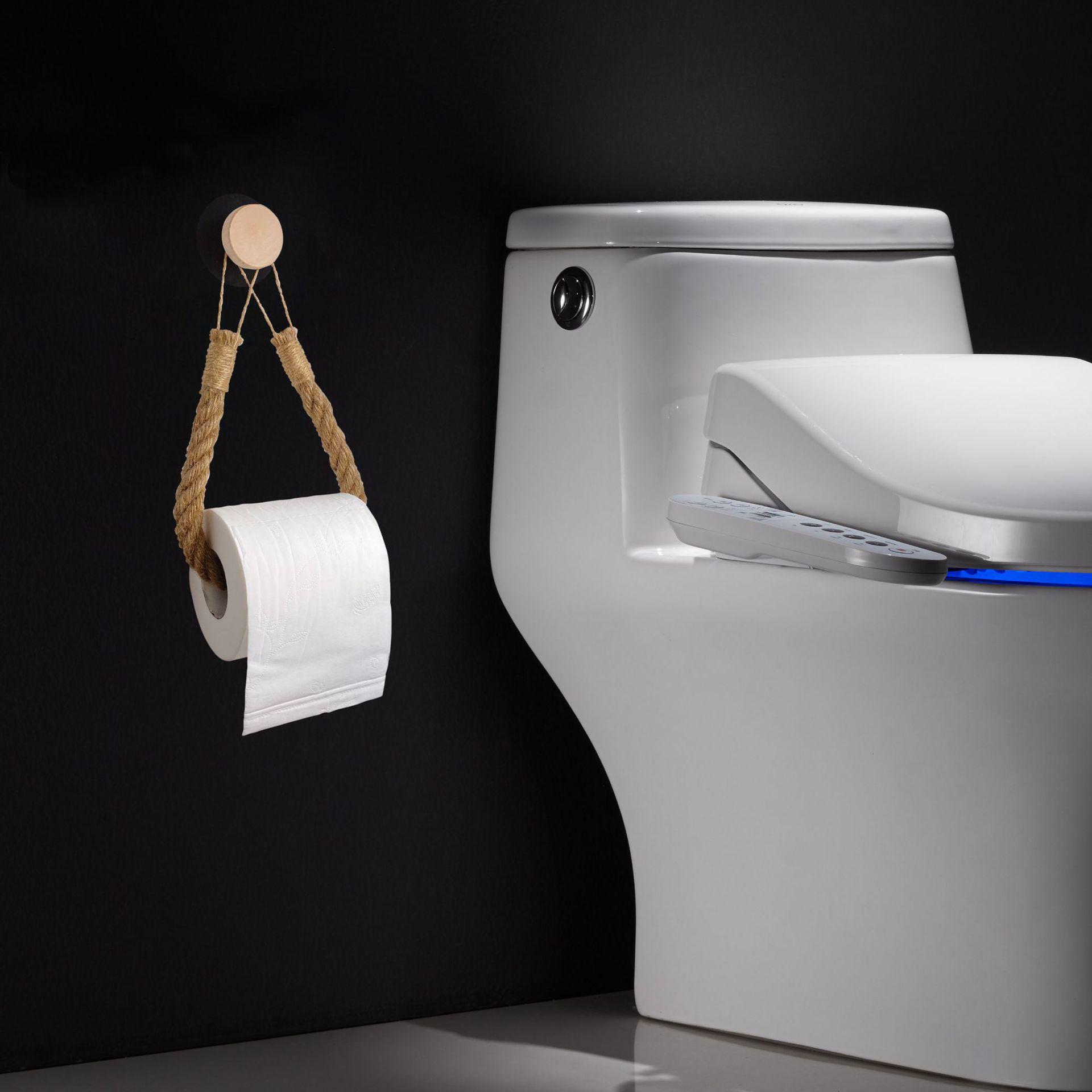 Traceless Wooden Hook & Hemp Rope Towel Rack