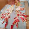 1Pair Phoenix Embroidery Patch Wedding Dress Costume Sew On For Clthing Applique