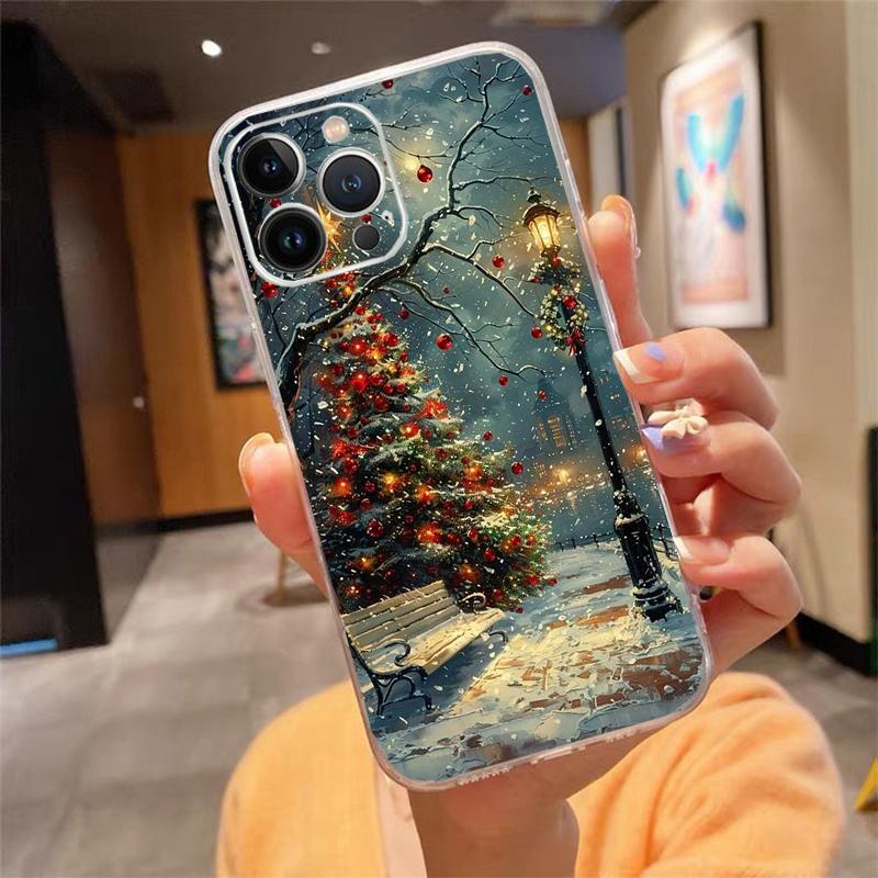 Merry Christmas Tree Phone Case Carcasa Funda For iPhone 17 Pro Max Air 16 15 14 13 Pro Max 15 16 Pro 15Plus Case