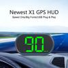 KMH MPH Speed Meter Auto Accessories Big Font Digital GPS HUD Speedometer Car Head Up Display USB Plug X2 HUD