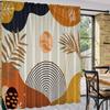 Boho Mid Century Abstrakte Blätter Vorhänge Regenbogen Wohnzimmer Vorhang Gebranntes Orange Vorhänge Für Schlafzimmer Modern Geometrische Drapierungen