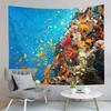 Undersea World Tapestry Tropical Fish Tapestry Ocean Animals Tapestry Art Wall Hanging Home Living Room Bedroom Dorm Tapestries