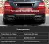 Mercedes C-Class W204 AMG Style Quad Exhaust Tailpipe Muffler Trim - Stainless Steel