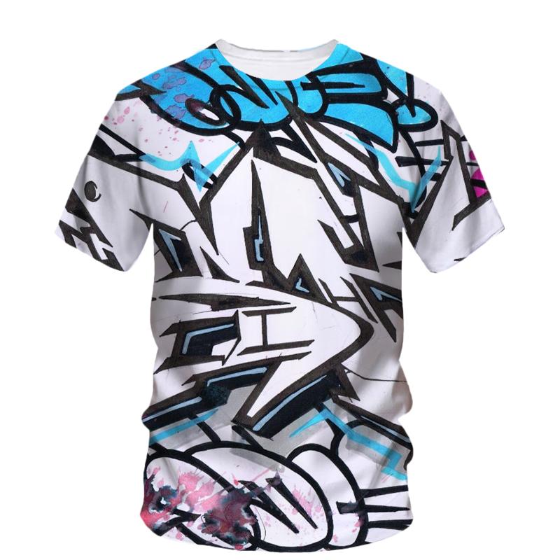 Tricouri Grafice Graffiti Boeme de Vară Bărbați Casual Imprimeu Personalitate Gât Rotund Tricouri Hip Hop Harajuku Streetwear Mânecă Scurtă