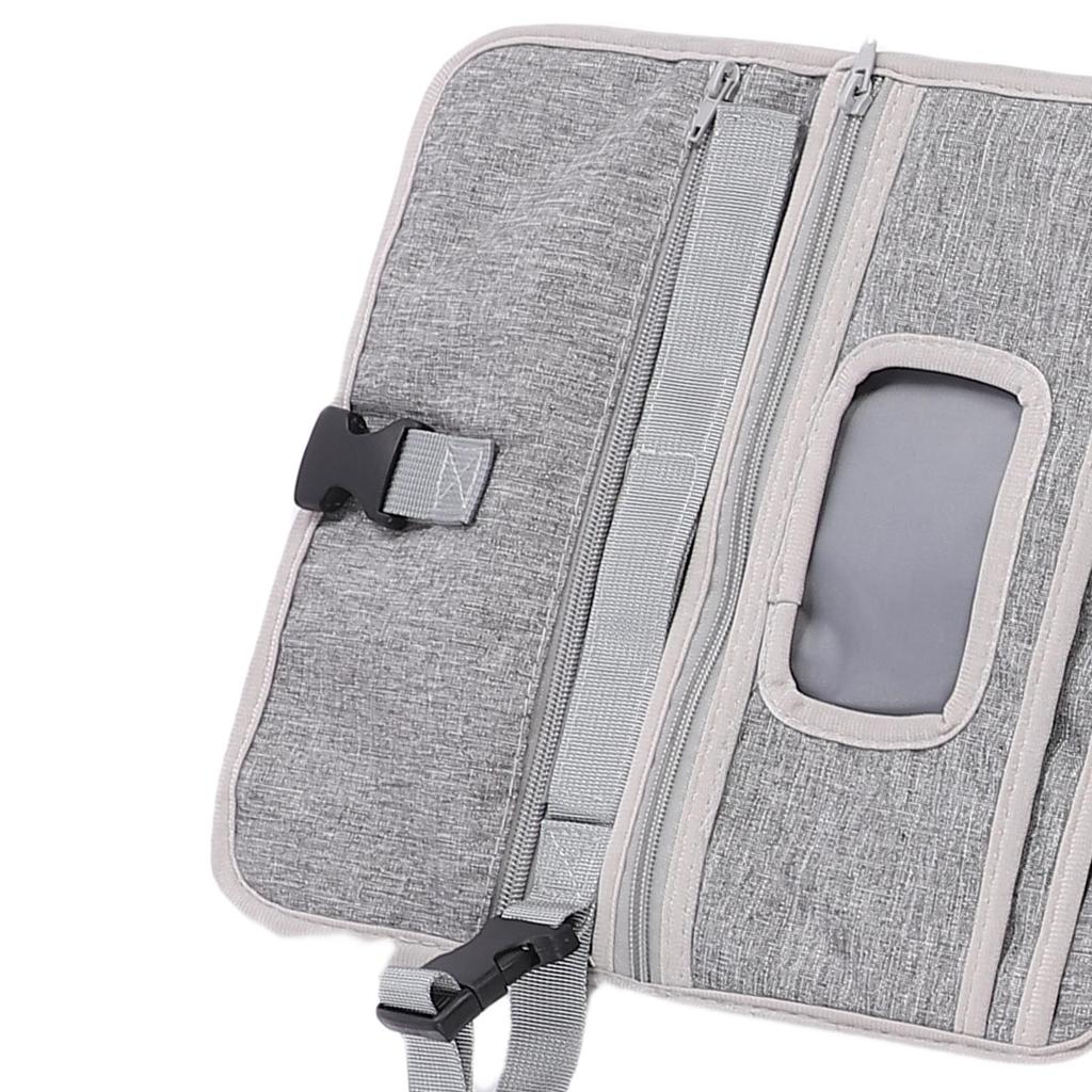 Newborn Changing Mat with Wet Wipe Holder Water Proof Portable Baby Diaper Changer Pad for Travel Gray