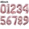 Big Giant 40Inch Rose Gold Foil Number Balloons 1 Digit Balloons for Digit Globos Birthday Party Decoration Baby Shower Supplies