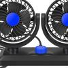 Car Double Head Folding Fan Air Circulation Low Noise Lightweight 2 Speeds Auto Cooling