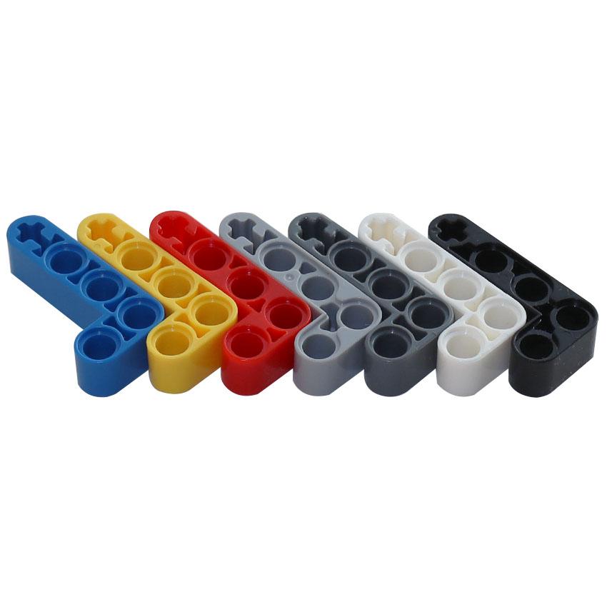 10 Stück Technischer Liftarm Dick L-Form 2x4 Arm, MOC Gebogene Balken Steine 32140 für DIY Montage