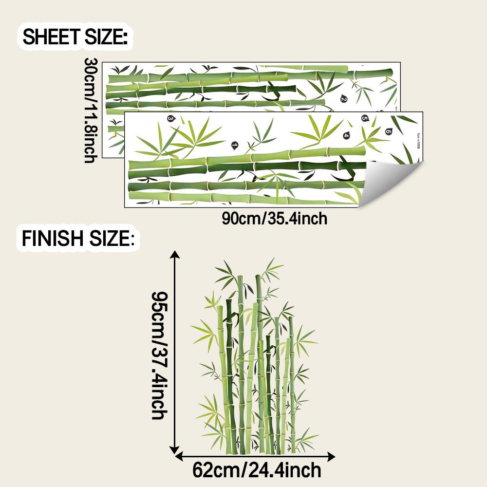 

Свежий Зеленый Бамбуковый Лес Гостиная Прихожая Настенное Украшение Красивые Наклейки