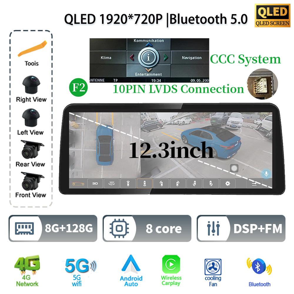 12.3" For BMW 3-5 Series E60 E61 E62 M6 E90 E91 E92 Android 14 Car Radio Multimedia GPS Navigation Stereo CarPlay Touch Screen