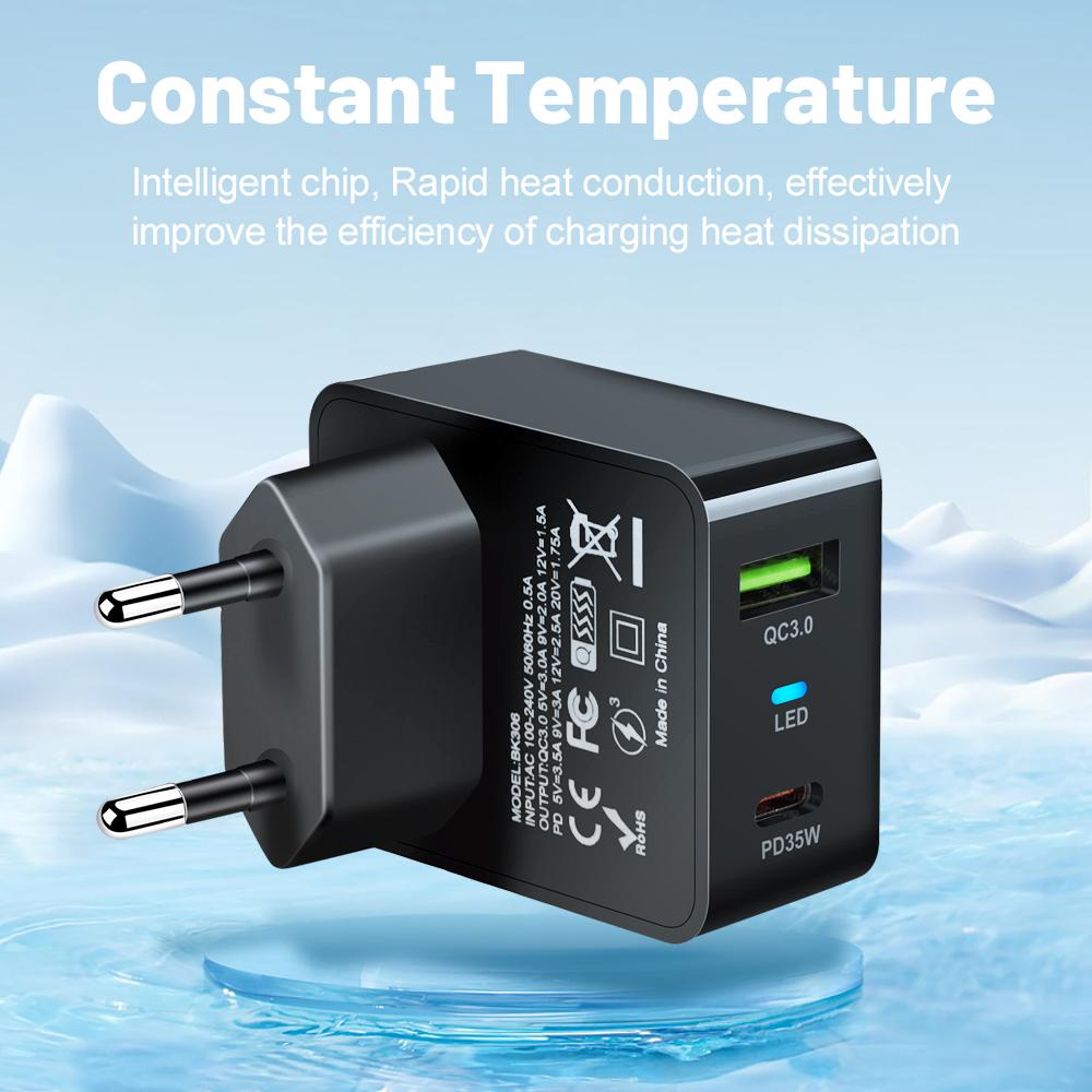 35W GaN USB Typ C Ladegerät Tablet Schnellladegerät QC3.0 PD3.0 Ladeadapter für iPhone 15 Xiaomi Poco F5 Laptop-Ladegerät