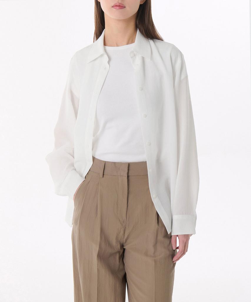 MUSINSA STANDARD WOMAN Women'S Relaxed Linen-Like Shirt [White]