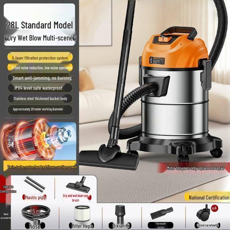 High Suction Power Vacuum Cleaner: Home & Industrial Use, Integrated Sweep & Mop, Dry/Wet Functionality