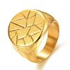 New Retro Stainless Steel Rings for Women Men Irregular Cracked Wide Ring Gold-plated Jewelry Party Wedding Gift Wholesale