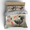 Gallos, gallinas y pollitos. Juegos de cama Juegos de fundas nórdicas Fundas nórdicas Fundas de almohada(1*Funda de edredón 2*Fundas de almohada sin relleno de edredón)