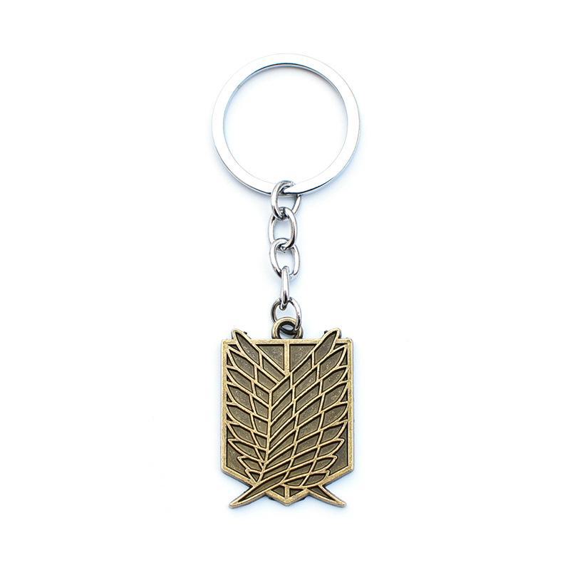 Attack On Titan Four Corps Investigation Logo Keychain, Captain Earrings, Wings of Freedom Necklace Set