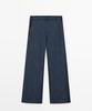 Masimodutti Linen Blend Wide Leg Denim Pants