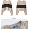 Women's Skirt Suit Striped Color-blocked Sweater Pleated Skirt Two-piece Set Spring  Autumn Pullover Sweater Short JK Skirt Set Outfits