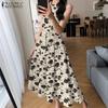 ZANZEA Women Summer Round Neck Holiday Casual Sleeveless Print Dress