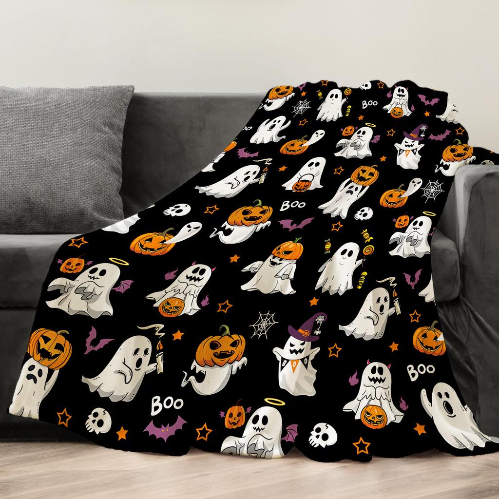 Halloween Creative Throw Blanket Flannel Print Blanket Super Soft Cozy Sofa Nap Blanket Home Blanket Perfect Home Gift for Her