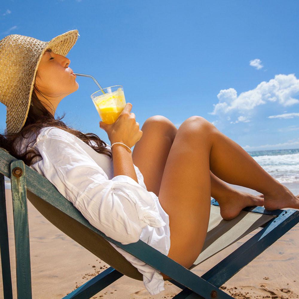 Long Stainless Steel Metal Drinking Straws With Cleaning Brushes Set Recycle